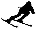 Silhouette of an athlete skier vector Royalty Free Stock Photo