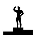 Silhouette of athletic person standing on pedestal vector illustration. Royalty Free Stock Photo