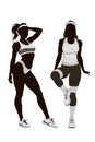 silhouette of an athletic woman