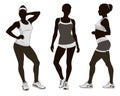 silhouette of an athletic woman