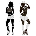 silhouette of an athletic woman