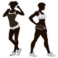 silhouette of an athletic woman