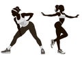 silhouette of an athletic woman