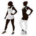 silhouette of an athletic woman