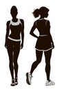 silhouette of an athletic woman