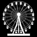 Silhouette atraktsion colorful ferris wheel on black background illustration Royalty Free Stock Photo