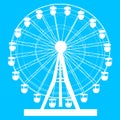 Silhouette atraktsion colorful ferris wheel on blue background illustration Royalty Free Stock Photo