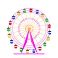 Silhouette atraktsion colorful ferris wheel. Royalty Free Stock Photo