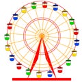 Silhouette atraktsion colorful ferris wheel