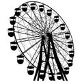 Silhouette atraktsion colorful ferris wheel Royalty Free Stock Photo