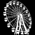 Silhouette atraktsion colorful ferris wheel. Vector illustration Royalty Free Stock Photo
