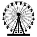 Silhouette atraktsion colorful ferris wheel on white background illustration Royalty Free Stock Photo