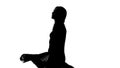 Silhouette of attractive lady, dancing seductively, flirting, inner freedom Royalty Free Stock Photo