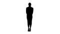 Silhouette Attractive shy businesswoman standing and looking to Royalty Free Stock Photo
