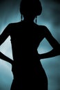 Silhouette of attractive slim woman