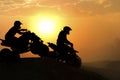 Silhouette ATV or Quad bikes Jump Royalty Free Stock Photo