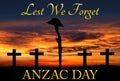 Silhouette of ANZAC rifle and hat