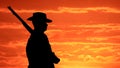 Australian AIF soldier at sunrise