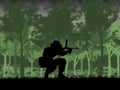 Silhouette of Australian soldier in Vietnam War circa 1966