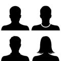 Silhouette avatar profile picture icon set