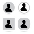 Silhouette avatar set. Person avatars office professional profiles