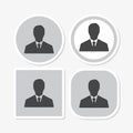 Silhouette avatar stickers set. Person avatars office professional profiles