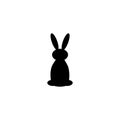 Silhouette back rabbit on white background. Pets and farm animals collection. Icon vector illustration isolated Royalty Free Stock Photo