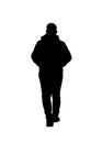 Silhouette Back View Person Walking Isolated Graphic