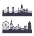 Silhouette Background of Abstract London Skyline Royalty Free Stock Photo