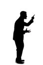 Silhouette of a Businessman Acting Angry