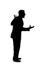 Silhouette of a Businessman Acting Angry