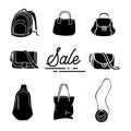 Silhouette bag collection Royalty Free Stock Photo