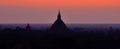 Silhouette of Bagan Royalty Free Stock Photo