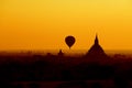 Silhouette of Bagan Royalty Free Stock Photo