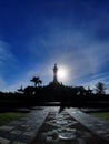 Silhouette of the Bajra Sandi museum, Renon, Bali