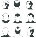 Silhouette Bald heads vector collection