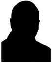 Silhouette of bald man