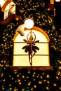 Silhouette of ballerina fairy tale Nutcracker on new year tree