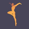 Silhouette of a Ballet Dancer. 3D Model of Man. Human Body. Sport Symbol. Design Element. Vector Illustration