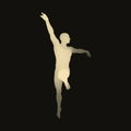 Silhouette of a Ballet Dancer. 3D Model of Man. Human Body. Sport Symbol. Design Element. Vector Illustration