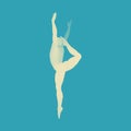 Silhouette of a Ballet Dancer. 3D Model of Man. Human Body. Sport Symbol. Design Element. Vector Illustration