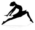 Ballet Dancer Dancing Silhouette Royalty Free Stock Photo