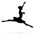 Ballet Dancer Dancing Silhouette Royalty Free Stock Photo