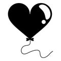 Silhouette balloon heart love romantic symbol