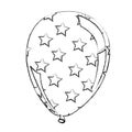 silhouette balloon with stras independece day icon