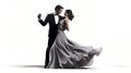 Silhouette of ballroom dancers