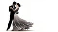 Silhouette of ballroom dancers