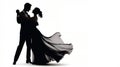 Silhouette of ballroom dancers