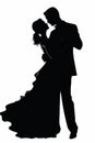 Silhouette of ballroom dancers