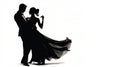 Silhouette of ballroom dancers